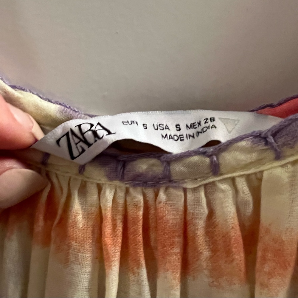 Zara maxi coverup dress tie dye colors